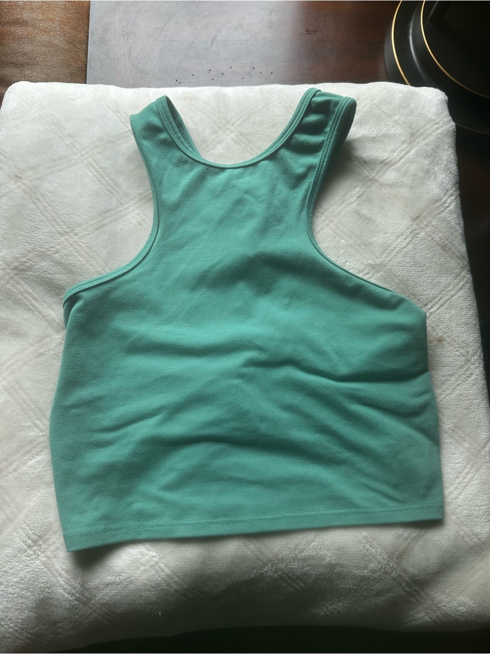 Bombshell Sportswear Racerback Crop Tank - Seafoam
